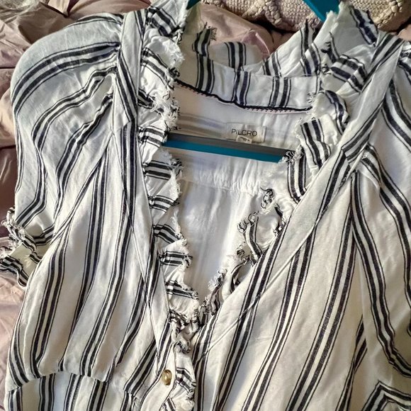 Anthropology Pilcro Rufflecollar Buttondown Dress EUC size 4 - Picture 15 of 15